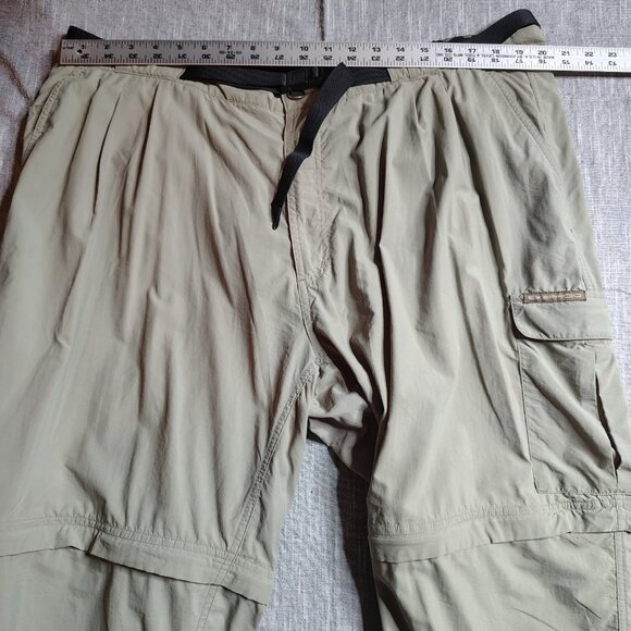 Vintage Exoffcio Convertible Cargo Pants Mens Size XXL Beige Nylon Hiking - Picture 7 of 13